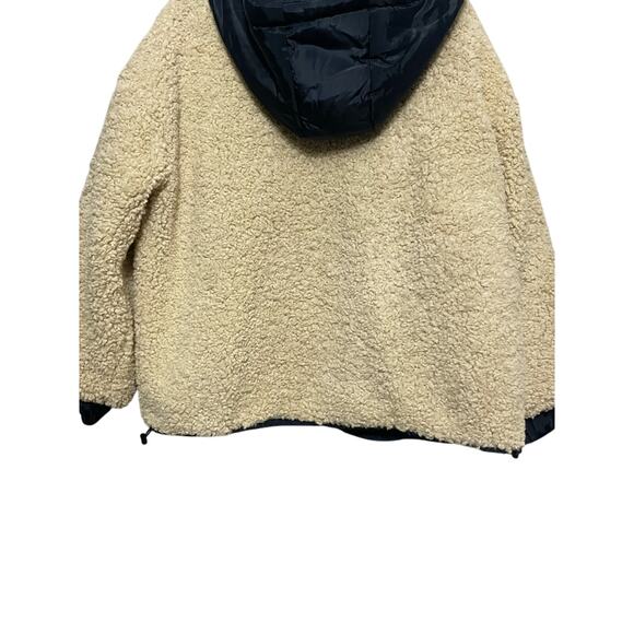 Topshop Teddy Jacket Full Zip Closure Waist Length Adjustable Drawstring Beige 4 - Picture 6 of 9